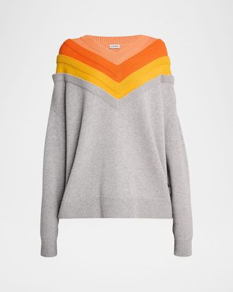 Loewe Layered V-Neck Wool Oversized Sweater