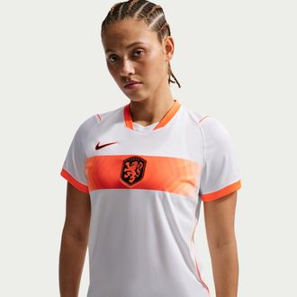 Nike Netherlands 2026 Stadium Away Nike Womens Dri-FIT Soccer Replica Jersey in White | IB4589-100