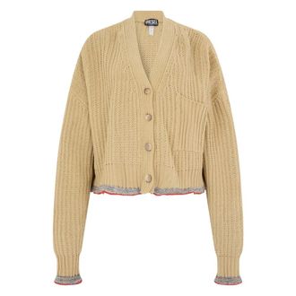 Diesel Cropped Cardigan - female - Diesel - Cardigans - Beige - M - Knitwear