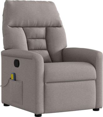 vidaXL Sill&oacute;n De Masaje Reclinable De Tela Gris Taup&eacute; Vidaxl
