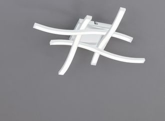 Trio Leuchten Route Led Ceiling Light 4 Wavy White 45.2cmx45.2cm R62474131
