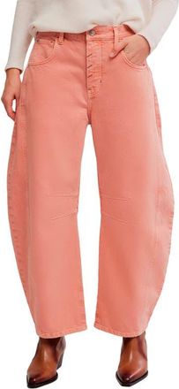 Free People We The Free Good Luck Mid Rise Barrel Leg Jeans in Desert Petal at Nordstrom, Size 27