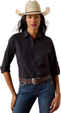 Ariat Womens VentTEK Western Shirt Long Sleeve in Black, Size 2X-Large, by Ariat