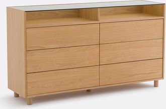 La Redoute Interieurs Ladekast van eikenfineer en gehard glas, 6 lades, WALOR