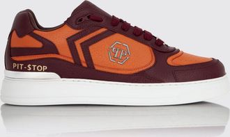 Philipp Plein Sneakers basse Pit-$top in pelle monogram con logo Hexagon