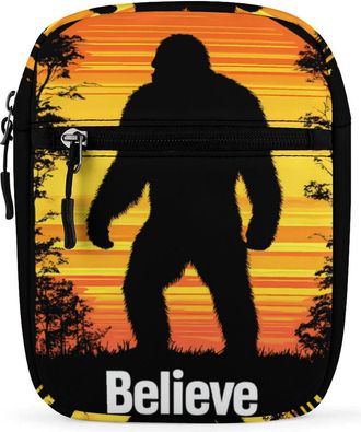 Generic Bigfoot Believe Trendy Crossbody Bag for Men Women Small Satchel Men Sling Adjustable Shoulder Strap Messenger