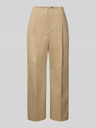 HUGO BOSS Straight Leg Bundfaltenhose aus Baumwoll-Mix Modell TULOTTA in Beige, Gr&ouml;&szlig;e 32