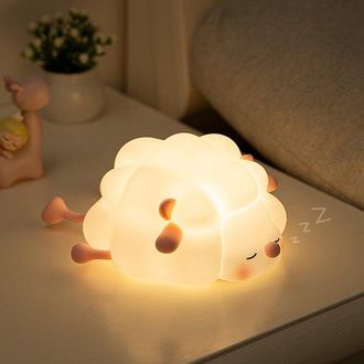 OEM Luz Nocturna Para Ni&ntilde;os, Luz Nocturna Para Beb&eacute;s, L&aacute;mpara Masticable, Luz Nocturna Con Forma De Oveja, Temporizador, Regulador De Intensidad Led