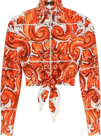 Dolce & Gabbana Orange Cotton Womens Blouse
