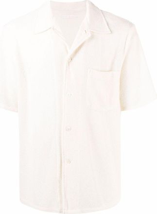 Our Legacy White Short-Sleeve Textured Shirt - Mens - Cotton/Polyester