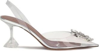 Amina Muaddi Begum 70 Glass Transparent Pvc Slingbacks