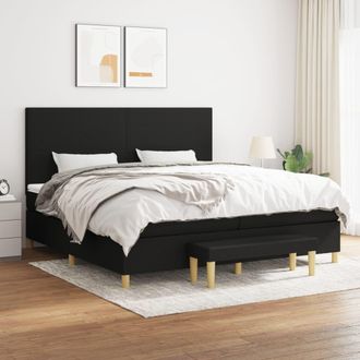 vidaXL Vidaxl - Cama Box Spring Con Colch&oacute;n Tela Negro 200x200 Cm