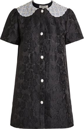 Sister Jane Chandelier Floral-jacquard Woven Mini Dress - Black - 10 (UK10 / S)
