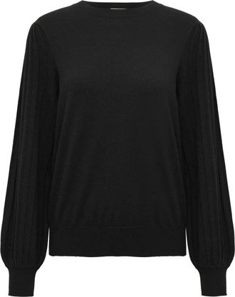 Kaffe Vrouwelijke Gebreide Trui Zwart Diep - Dames - Ronde hals truien - Zwart - XS - Truien & Vesten