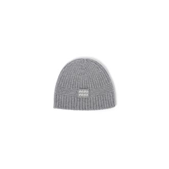 Miu Miu Wool And Cashmere Beanie, Woman, Grey, Size S