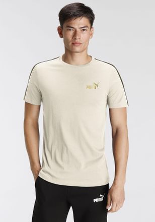 Puma T-Shirt PUMA ESS TAPE MINIMAL GOLD TEE, Herren, Gr. XXL, weiss (alpine snow), Jersey, Obermaterial: 100% Baumwolle, unifarben, regular fit normal, Run