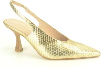 Zinda Gouden Print Stijlvolle Tip - Dames - Pumps - Geel - 39 EU - Schoenen