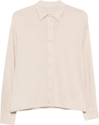 Majestic Filatures Katoenen en Kasjmier Shirt - Dames - Overhemden - Beige - S - Katoen - Overhemden