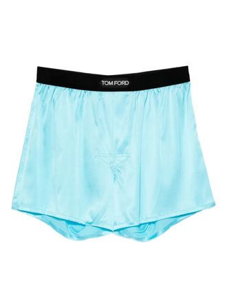 Tom Ford logo-waistband boxers - Blue