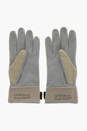 Off-white Guanti LUNAR In Pelle con Dettaglio Strappo Off-White