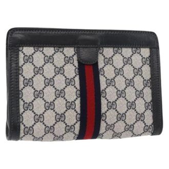 Gucci Pre-owned Clutches, female, Multicolor, Size: ONE SIZE Pre-owned Vintage GG Canvas Clutch