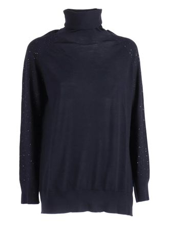 Lorena Antoniazzi embellished turtleneck knit - Blue