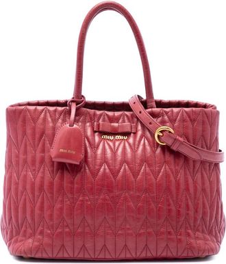 Miu Miu Pre-owned Miu Miu Medium Matelasse Vitello Shine Double Handle Tote Ladies 61WT0PQ9WZZST7HJ