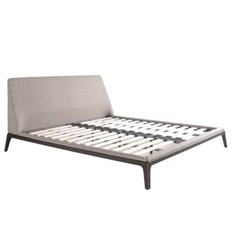 Angel Cerd&aacute; Grey Fabric Double Bed with Wenge Wooden Legs 180x200