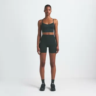 Nike Womens SKIMS Matte High-Waisted 5 Biker Shorts in Green | BOBKS7022W-DKT