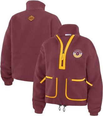 WEAR by Erin Andrews Womens WEAR by Erin Andrews Burgundy Washington Commanders Polar Fleece Half-Zip Jacket at Nordstrom, Size Xx-Large