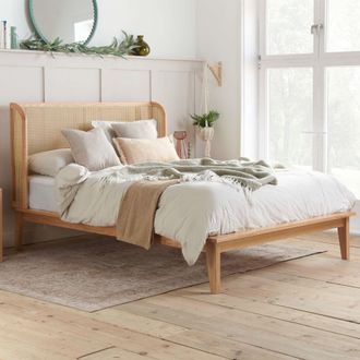 Birlea Double Rattan Bed Frame Birlea Venice Oak 4FT6 135cm Wrap Around