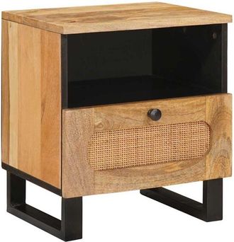 vidaXL Armario De Noche Natural 40 X 33 X 46 Cm Madera De Mango Maciza Vidaxl