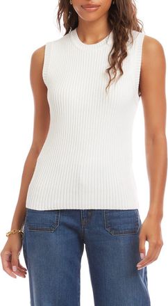 Karen Kane Rib Sweater Tank in Off White at Nordstrom, Size Large P
