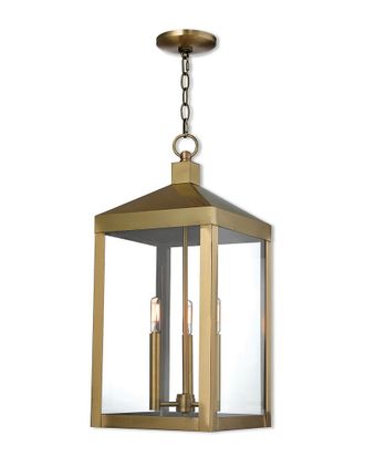 Livex Lighting Livex Nyack 3 Lt Ab Outdoor Pendant Lantern