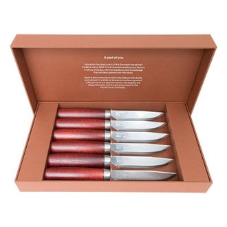 Morakniv Ste-13662 Set De Cuchillos Chuleteros Para Carne Steak Knife Classic Con Hoja De Acero Inoxidable Sueco 14c28n De 11 Cm Y Mango De Madera De Abedul Ro