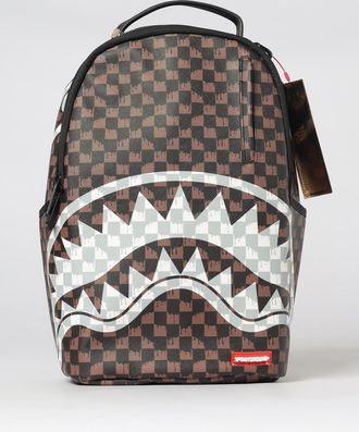 Sprayground Checkered Coated Cotton Backpack with Shark Crew Logo