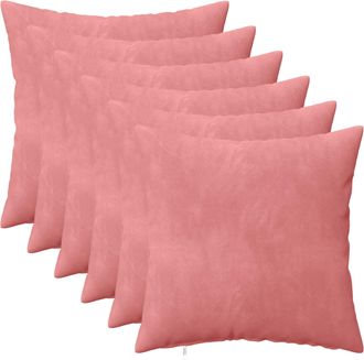 vidaXL Funda De Almohada 6 Pcs Heerlen Rosa 30 X 30 Cm Terciopelo Vidaxl