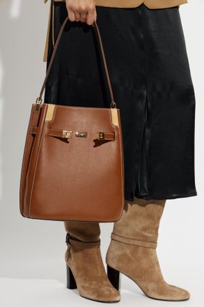 Tory Burch Leather Bag Lee, Womens, Brown