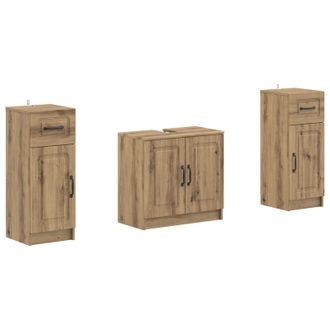 vidaXL Juego De Gabinete De Ba&ntilde;o De 2 Piezas Utrecht Roble Artisan Vidaxl