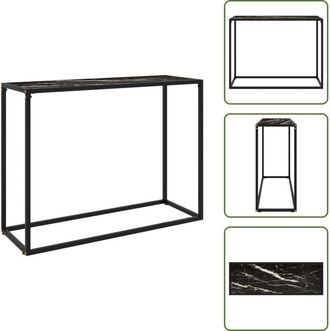 vidaXL The Living Store Tavolo Consolle Nero 100x35x75 cm in Vetro Temperato - Tavolo in vetro temperato