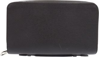 Louis Vuitton Ardoise Black Taiga Leather Long Wallet (Bi-Fold) (Pre-Owned)