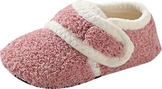 Generic Toddler Slippers Warm Fleece Lined Non Slip Indoor Slippers Soft Sole Cosy Home Footwear Kids Shoes Sock for Age 1 To 4 Years