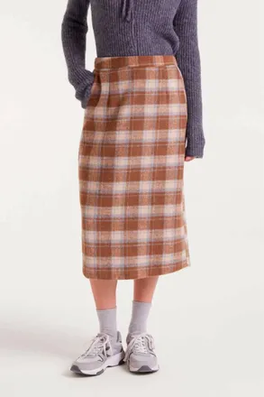 Compa&ntilde;&iacute;afant&aacute;stica Plaid Midi Skirt In Pattern