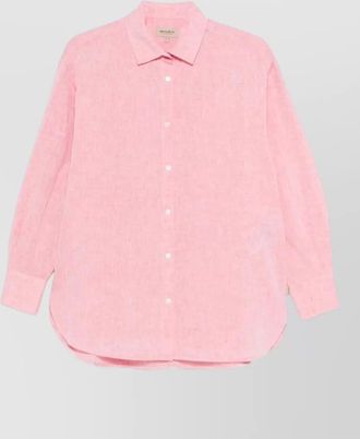 Woolrich relaxed boyfriend linen shirt long sleeves