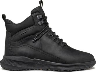 Geox Black PG1X High-Top Textured Grip Sole Leather Boots