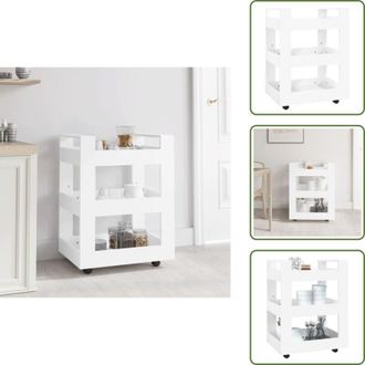vidaXL Carrello da cucina per verdure - vidaXL Carrello da Cucina Bianco 60x45x80 cm in Legno Multistrato - Carrello da cucina con ripiani