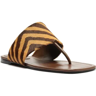 Schutz Martha Slide Sandal in Natural/Pecan Brown at Nordstrom, Size 6