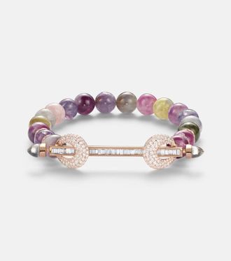 Ananya Chakra 18kt rose gold beaded bracelet with gemstones