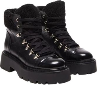 Steve Madden Womens Steve Madden Reyen Boots Black Faux Leather Round Toe Platform RHS7508