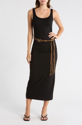 Madden Girl Belted Maxi Tank Dress in Black at Nordstrom Rack, Size X-Large